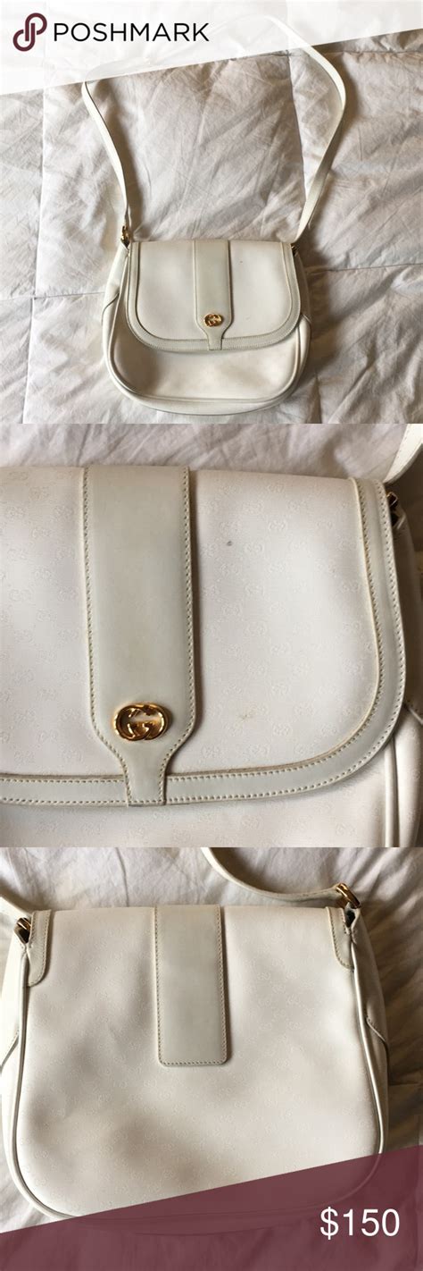 white gucci bag outfit|vintage Gucci white shoulder bag.